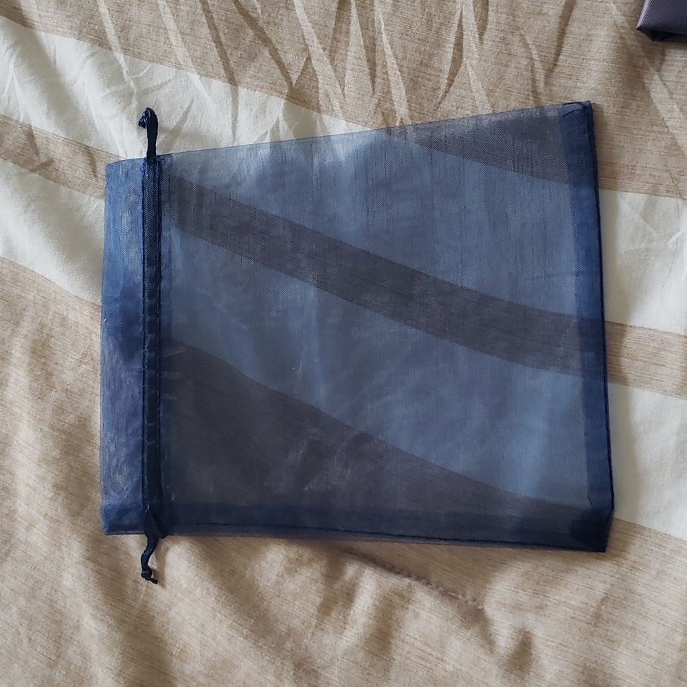 Navy mesh party favor bags